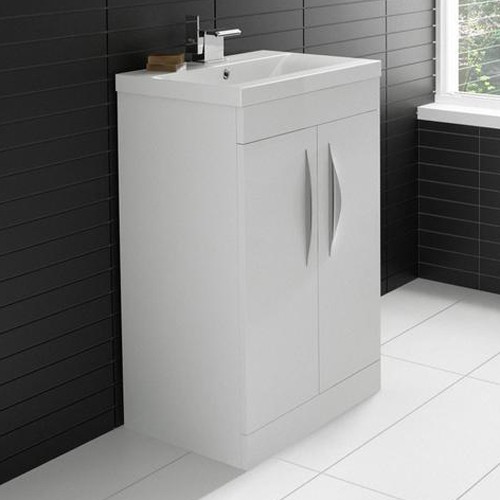 Example image of Hudson Reed Memoir 500mm Compact Vanity Unit & Basin (Gloss White).