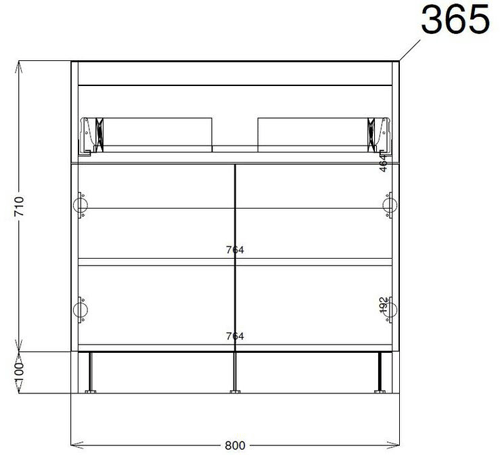 Technical image of HR Urban Floor Standing 800mm Vanity Unit & Basin Type 1 (Grey Avola).