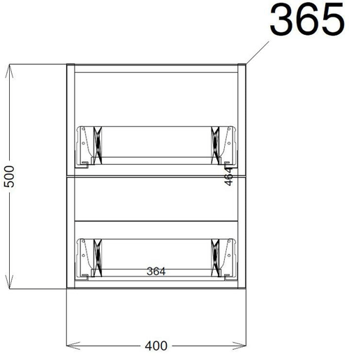 Technical image of HR Urban Side Cabinet With Drawers (Grey Avola).