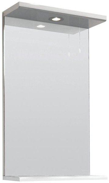 Larger image of Ultra Beaufort 450mm Mirror With Shelf & Light (White).