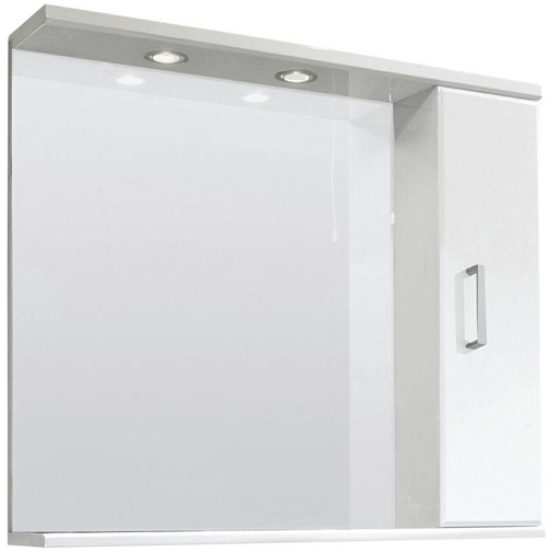 Larger image of Ultra Beaufort 750mm Mirror With Shelf & Lights (White).