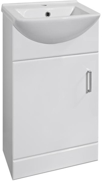 Larger image of Nuie Marvel 450mm Vanity Unit With Ceramic Basin (White).