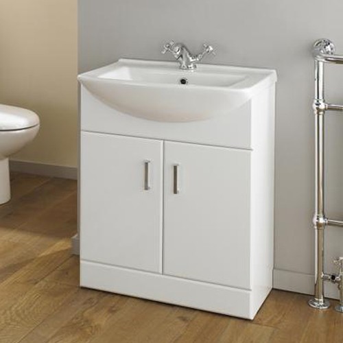 Example image of Nuie Marvel 550mm Vanity Unit With Ceramic Basin (White).