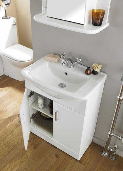 Example image of Nuie Marvel 650mm Vanity Unit With Ceramic Basin (White).