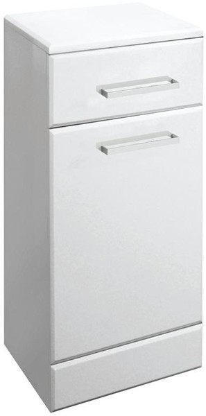Larger image of Ultra Beaufort Laundry Basket Cabinet. 350x300x766mm (White).
