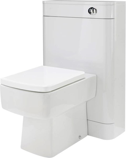 Example image of Nuie Parade 800mm Vanity Unit Suite With BTW Unit, Pan & Seat (White).