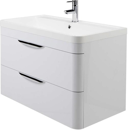 Example image of Nuie Parade 800mm Vanity Unit Suite With BTW Unit, Pan & Seat (White).