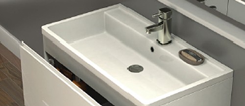 Example image of Premier Tribute Wall Mounted Vanity Unit With Drawers & Basin 600x500.