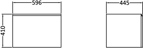 Technical image of Premier Tribute Wall Mounted Vanity Unit With Drawer & Basin 600x400.