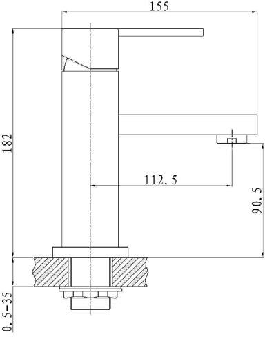 Technical image of Hudson Reed Genna Basin & Bath Shower Mixer Tap Set (Free Shower Kit).