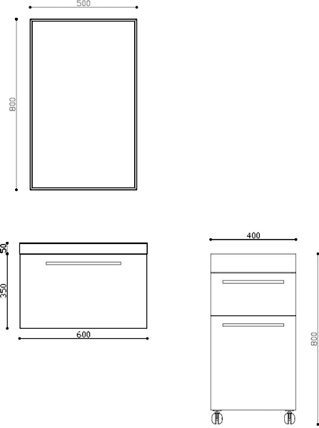 Technical image of Ultra Glide Complete Bathroom Furniture Pack With Embrace Tap (Walnut).