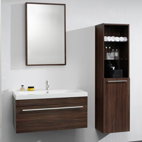 Larger image of Ultra Glide Complete Bathroom Furniture Pack With Quest Tap (Walnut).