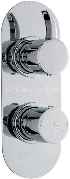 Example image of Hudson Reed Grace Twin Thermostatic Shower Valve & Rigid Riser Set.