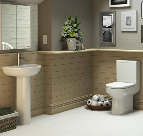 Larger image of Premier Harmony Bathroom Suite With Toilet, 500mm Basin & Pedestal.