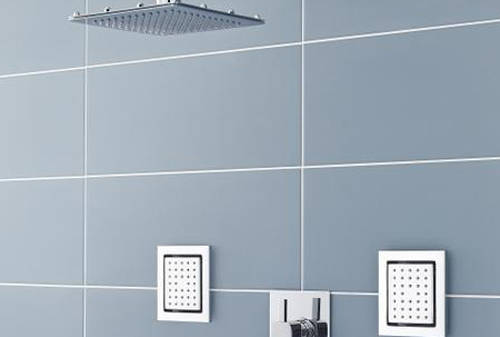 Example image of Component Square Shower Head With Arm (200x200mm, Chrome).