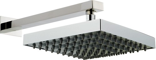Larger image of Component Helix Square Shower Head & Wall Mounting Arm. 250x250mm.