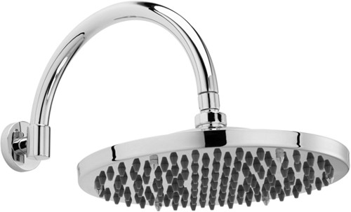 Larger image of Component 12" Apron Shower Head With Curved Arm (300mm, Chrome).