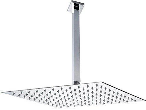 Larger image of Hudson Reed Showers Large Square Shower Head With Arm 400x400mm.