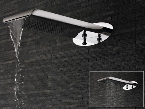 Example image of Premier Showers Fixed Shower Head With Rain, Waterfall & Diverter.