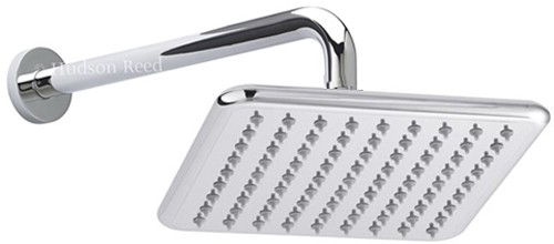 Larger image of Hudson Reed Showers Square Shower Head With Arm 200x200mm.