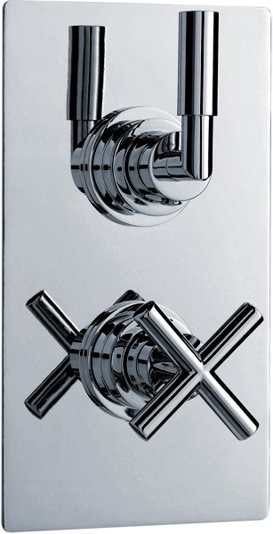 Larger image of Ultra Helix Twin Concealed Thermostatic Shower Valve (Chrome).