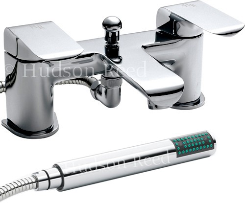 Larger image of Hudson Reed Hero Bath Shower Mixer Tap With Shower Kit (Chrome).