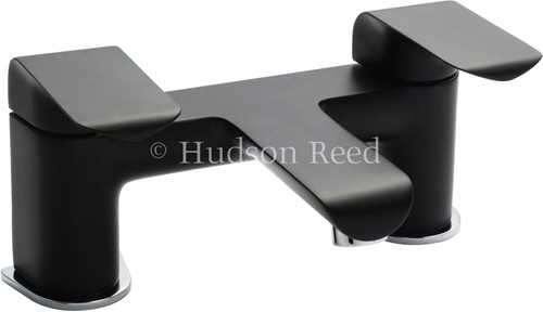 Larger image of Hudson Reed Hero Bath Filler Tap (Black & Chrome).
