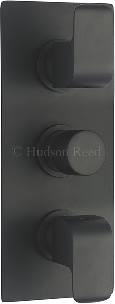 Larger image of Hudson Reed Hero Triple Concealed Thermostatic Shower Valve (Black).