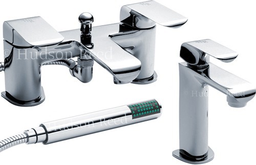 Larger image of Hudson Reed Hero Basin & Bath Shower Mixer Tap Set (Chrome).