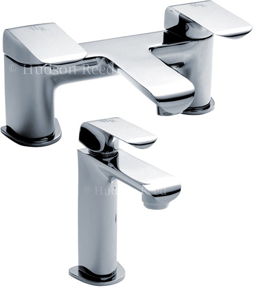 Larger image of Hudson Reed Hero Basin Mixer & Bath Filler Tap Set (Chrome).