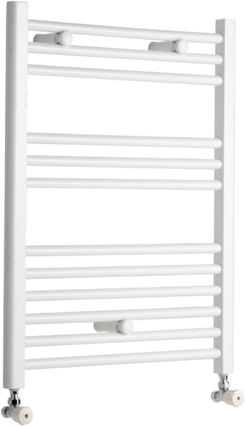 Larger image of Towel Rails Flat Straight Towel Rail (White). 600x760mm. 1644 BTU.