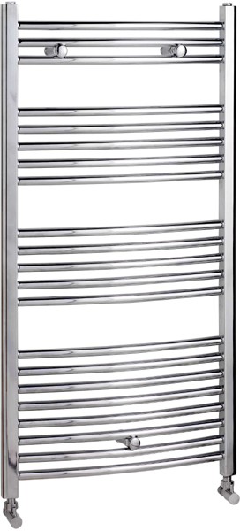 Larger image of Towel Rails Curved Towel Rail (Chrome). 600x1150mm. 2600 BTU.