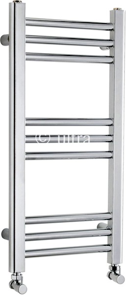 Larger image of Ultra Radiators Cloakroom Heated Towel Rail (Chrome). 340x700mm.