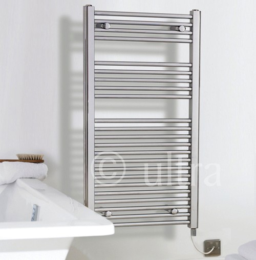 Example image of Ultra Radiators Electric Bathroom Radiator (Chrome). 500x1100mm.