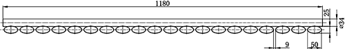 Technical image of Hudson Reed Radiators Revive Radiator (White). 1180x633mm. 3947 BTU.