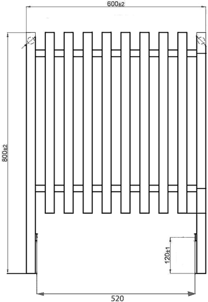 Technical image of Hudson Reed Radiators Rydal Radiator (Chrome). 600x800mm. 1473 BTU.