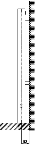 Technical image of Hudson Reed Radiators Rydal Radiator (Chrome). 600x800mm. 1473 BTU.