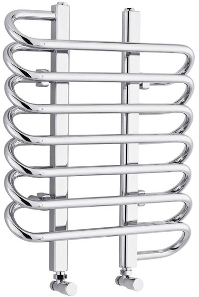 Larger image of Hudson Reed Finesse Twisted Towel Radiator. 610x500 (Chrome).