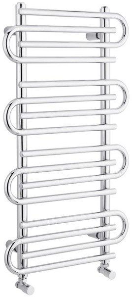 Larger image of Hudson Reed Finesse Twisted Towel Radiator. 900x510 (Chrome).
