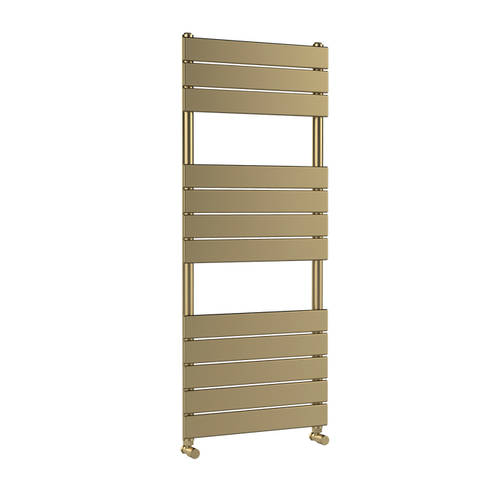 B&Q -  Piazza Wall Hung Square Flat Towel RadiatorDurable Steel Built Designer Radiator In Brushed Brass1213 X 500mm - Image 4