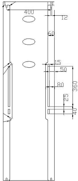 Technical image of Hudson Reed Radiators Leith Vertical Radiator. 460x1600mm. 1466 BTU.