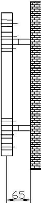 Technical image of Hudson Reed Radiators Taidi Radiator (Anthracite). 1200x500mm. 1657 BTU.