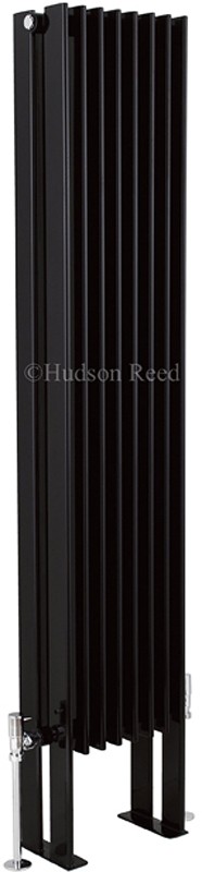 Larger image of Hudson Reed Radiators Fin Floor Mounted Radiator (Black). 304x1800mm.