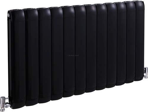 Larger image of Hudson Reed Radiators Nirvana Designer Radiator (Black). 1015x600mm.