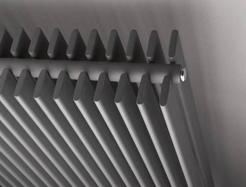 Example image of Hudson Reed Radiators Double Panel Vertical Radiator With Legs (Silver). 1800x304mm.
