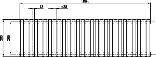 Technical image of Hudson Reed Radiators Refresh Radiator (White). 1064x300mm. 3109 BTU.