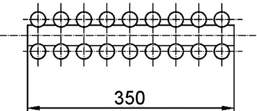 Technical image of Hudson Reed Radiators Refresh Radiator (White). 350x1800mm. 6050 BTU.