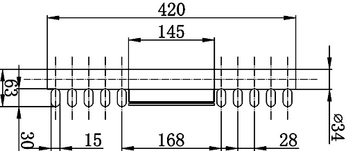 Technical image of Hudson Reed Radiators Keida Mirror Radiator. 3591 BTU. 420x1800mm (White).