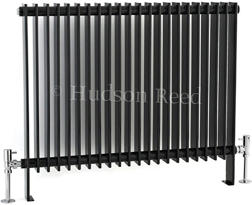 Larger image of Hudson Reed Radiators Province Floor Mounted Radiator (Black). 880x690.