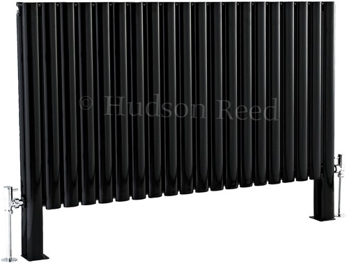 Larger image of Hudson Reed Radiators Revive Floor Mounted Radiator (Black). 1180x600.